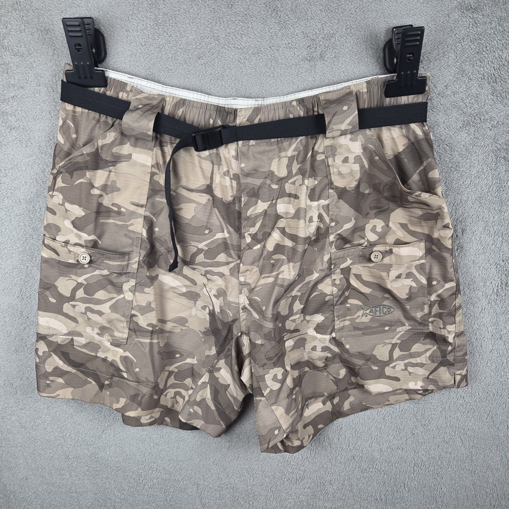 Aftco Cargo Camo Shorts 6" Inseam Mens 40(38) Fishing Outdoor Hiking